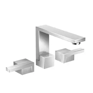 Axor Edge Смеситель для раковины, на 3 отв., с донным клапаном push/open, излив 173мм, алмазная огранка, цвет: хром