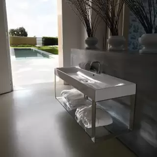 Kerasan Cento Раковина 120х45 cм, 1 отв., цвет: белый