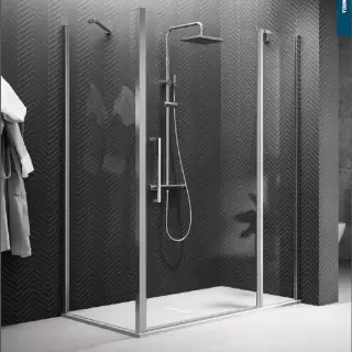 Novellini Young Душевой угол 90х90х200см., Sx/DX, стекло прозрачное, цвет: хром