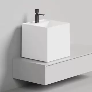 Salini Armonia Раковина 45x45x45см., без отв., накладная, S-Sense, цвет: белый глянцевый