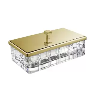 3SC Palace Коробочка универсальная, 23х12,5хh10см, с крышкой, настольная, цвет: Ambro хрусталь/золото 24к. Lucido