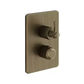 Gessi Venti20 Смеситель для душа, встраиваемый, термостатический, с переключателем на 2 положения, внешняя часть, цвет: Antique Brass