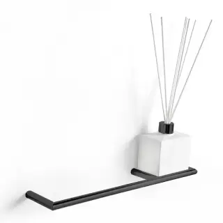 3SC Guy Полотенцедержатель и ароматический диффузор, 40см.,  справа, подвесной, композит Solid Surface, цвет: белый матовый/черный матовый