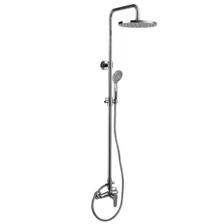 Fima Carlo Frattini Colonne doccia Душевая стойка, верхний душ 25см., со смесителем, держателем и ручным душем, цвет: хром