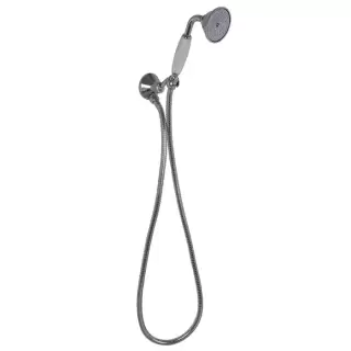 Carlo Frattini Wellness Душевой комплект с ручным душем с белой керамической ручкой, держатель с подводом воды и металл шланг 1500 мм., цвет: хром