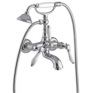 Carlo Frattini Herend Смеситель на ванну, в комплекте: шланг 1500 мм, ручной душ, цвет: хром