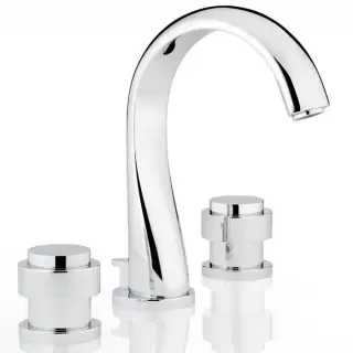 THG Diplomate Smooth Rings Смеситель для раковины на 3 отверстия, с донным клапаном, цвет: хром