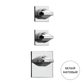 Bossini Apice Смеситель для душа, встраиваемый, термостатический, 2 запорных вентиля, внешняя часть, цвет: белый матовый