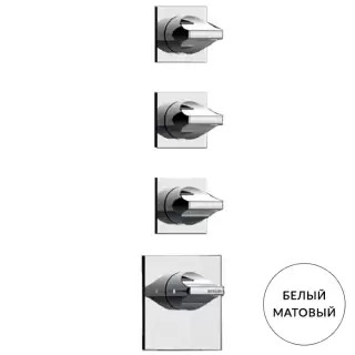 Bossini Apice Смеситель для душа, встраиваемый, термостатический, 2 запорных вентиля, внешняя часть, цвет: белый матовый