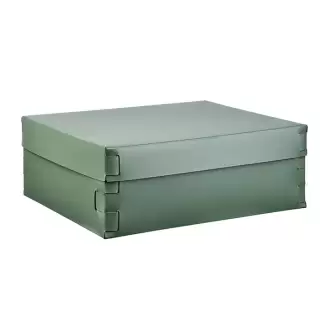 Colombo Adj Коробка Snob 36x30хH13.5см., настольная, цвет: эвкалипт/небесный