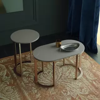 Milldue Edition Tailor Столик напольный &Oslash;35.4х51.2см., структура матовое розовое золото, цвет: глянцевый Argilla