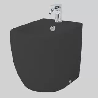 Artceram File 2.0 Биде напольное 37х52 см, 1 отверстие, saniglaze, цвет: черный матовый