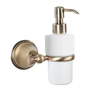 TW Harmony 108, подвесной дозатор для ж/мыла, керамический (белый), цвет: бронза