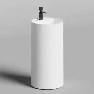 Salini Armonia Round Top 01 Раковина напольная 45х45х90см., слив в стену, с 1 отв., с декор.накладкой, мат-л: S-Sense, цвет: белый глянцевый