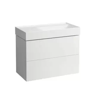 Laufen Kartell Тумба с раковиной 88x45x60см, без отв.,2 ящика, органайзер для ящика, с полочкой слева, цвет: белый матовый