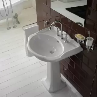 Globo Paestum Раковина 62х52 см, 1 отв., с комплектом креплений, цвет: белый