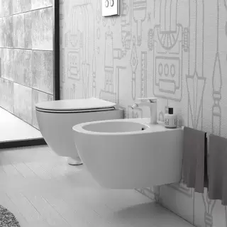 Globo 4ALL Биде подвесное 54х36 см, 1 отв. под смеситель, с системой скрытого крепежа, цвет: белый матовый