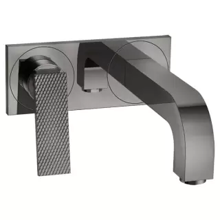 Axor Citterio Смеситель для раковины, встраиваемый, излив: 22см, с панелью, текстура, цвет: полированный черный хром