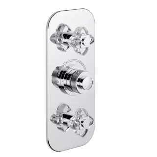 THG Pétale de cristal clair Смеситель для душа, термостатический, 2 потока, цвет: хром/прозрачный хрусталь