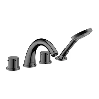 Axor Starck Смеситель для ванны, на 4 отв., с ручным душем, цвет: полированный черный хром