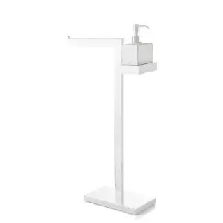 3SC SK Напольная стойка, 63см, с полотенцедержателем и дозатором для жидкого мыла, цвет: белый матовый
