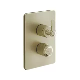 Gessi Venti20 Смеситель для душа, встраиваемый, термостатический, с переключателем на 3 положения, внешняя часть, цвет: Brushed Brass PVD