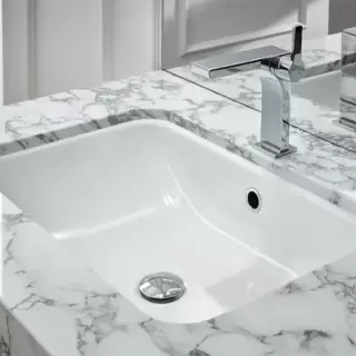 Bette One Раковина встраиваемая под столешницу 43.4&times;41.6&times;13см, без отв., с переливом, сталь, цвет: белый