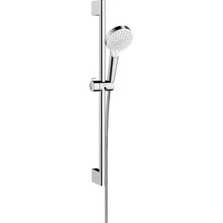 Hansgrohe Crometta Vario Unica Душевой набор: штанга 650mm, ручной душ, 2jet (Rain, IntenseRain), EcoSmart, шланг, цвет: белый/хром