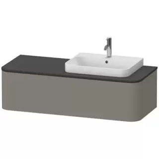 Duravit Happy D.2 Plus Тумба подвесная 130x55х35.4см, с раковиной и 1 ящиком, DX, цвет: stone grey satin matt