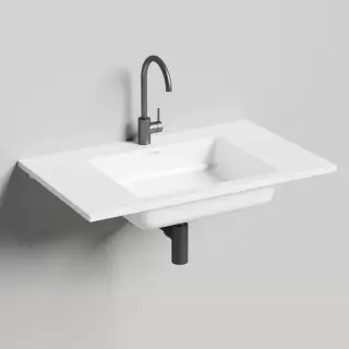 Salini Onda Раковина 80x50х16.3cм., с 1 отв., c переливом, мат-л: S-Stone, цвет: белый матовый