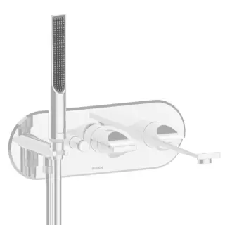 Bossini Apice Смеситель для ванны встраиваемый, однорычажный, с ручным душем Slim и шлангом 1500 мм., цвет: белый матовый