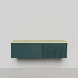 Salini Domino Тумба со столешницей, 140х50х40см., из S-Stone в сборе, крепеж; сифон; фасад: эмаль Ral6004, столешница: Ral1000