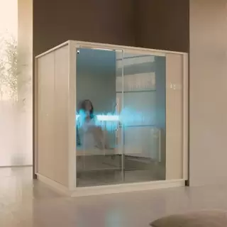 Effegibi One H Filo Сауна 214x171х217см, угловая DX, цвет: White Cloud