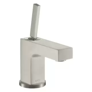 Axor Citterio Смеситель для раковины 80, на 1 отв., излив 10.4см, с донным клапаном, цвет: сталь