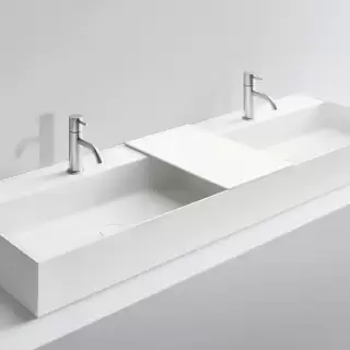 NOORTH milldue edition Раковина 26.5х47.2х12 см, с 1 отв.,  двойная, накладная, цвет: белый