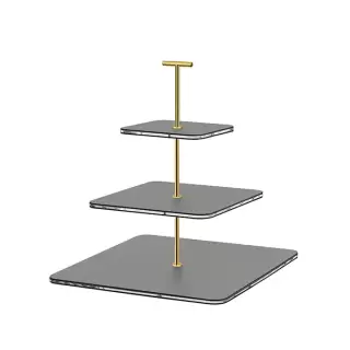 ADJ Сервировочная стойка 30x30xH35см., ручка "Т", цвет: серый/фурнитура золото