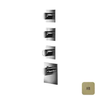 Almar Смеситель для душа, встраиваемый, термостатический на 3 потребителя, цвет: латунь брашированная PVD