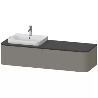 Duravit Happy D.2 Plus Тумба подвесная 160x55х35.4см, с раковиной и 2 ящиками, SX, цвет: stone grey satin matt