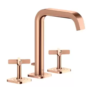 Axor Citterio E Смеситель для раковины, на 3 отв., с донным клапаном, цвет: полированное красное золото