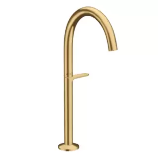 Axor One Смеситель для раковины Sel 260, на 1 отв., высокий, с донным клапаном Push-Open, цвет: шлифованное золото