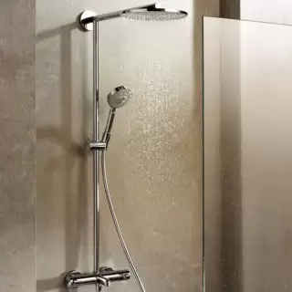 Hansgrohe Raindance Select S, Душевая система 240 Showerpipe для ванны, поворотный держатель 450 мм, цвет: Хром