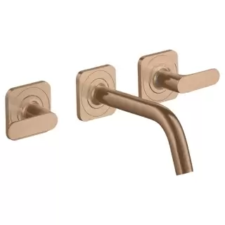 Axor Citterio M Смеситель для раковины, встраиваемый, излив: 16.6см., с донным клапаном, внешняя часть, цвет: шлифованное красное золото