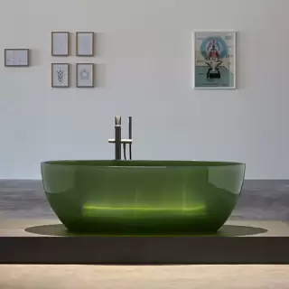 Antonio Lupi Reflex Ванна отдельностоящая, овальная, 167х86х53см, Cristalmood, цвет: Bottiglia