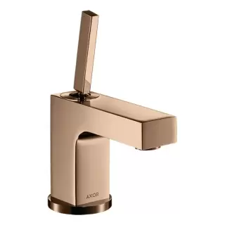 Axor Citterio Смеситель для раковины 80, на 1 отв., излив 10.4см, с донным клапаном, цвет: полированное красное золото