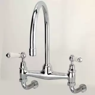 Devon&Devon Heritage Смеситель для кухни настенный, цвет: хром