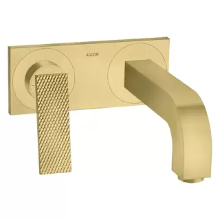 Axor Citterio Смеситель для раковины, встраиваемый, излив: 22см, с панелью, текстура, цвет: шлифованная медь