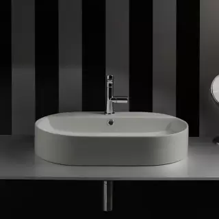 Kerasan Ciotola Раковина-чаша 65х40х12 см, 1 отв., с переливом, цвет: Grigio matt