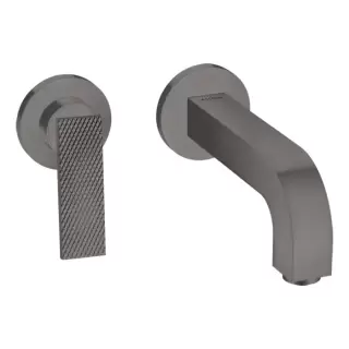 Axor Citterio Смеситель для раковины, встраиваемый, излив: 22см, с текстурой, цвет: шлифованный черный хром