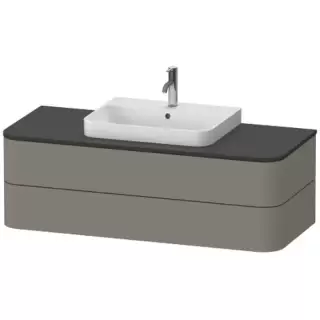 Duravit Happy D.2 Plus Тумба подвесная 130x55х40.8см, с раковиной и 2 ящиками, цвет: stone grey satin matt