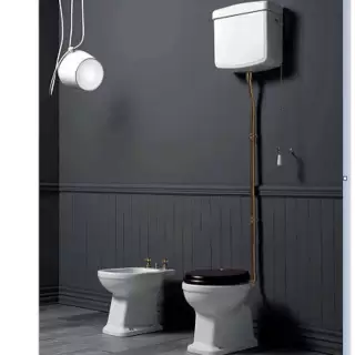 SIMAS Londra Унитаз 60х36.5см, c вертикальным сливом, с высоким бачком, механизмом и трубой цвет бронза